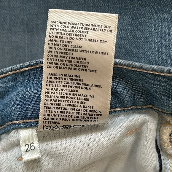 L’Agence Light Wash Denim Cropped Jeans Fading Whiskering Raw Hem 26 - Picture 8 of 9